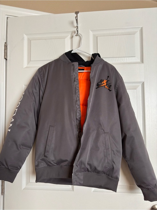 Jordan Other - Jordan Gray Bomber Jacket with Orange Lining